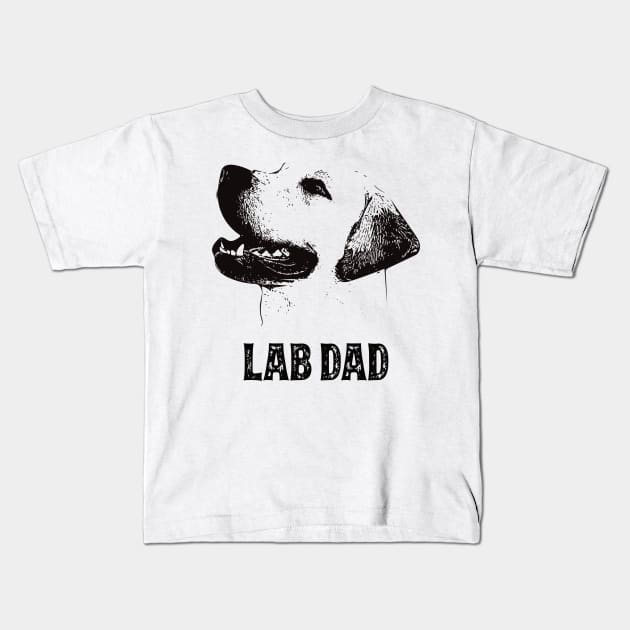 Lab Dad Golden Labrador Retriever Kids T-Shirt by DoggyStyles